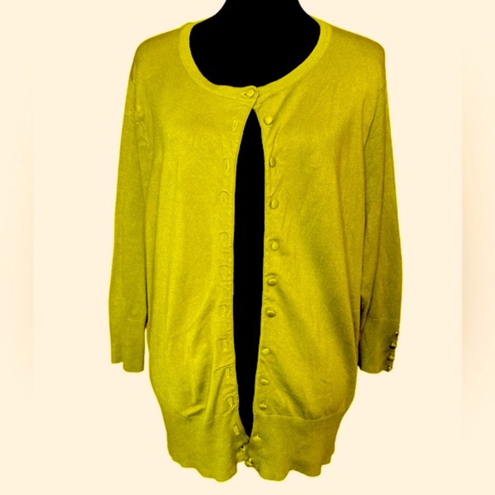 Premise Green Button Down Sweater Cardigan